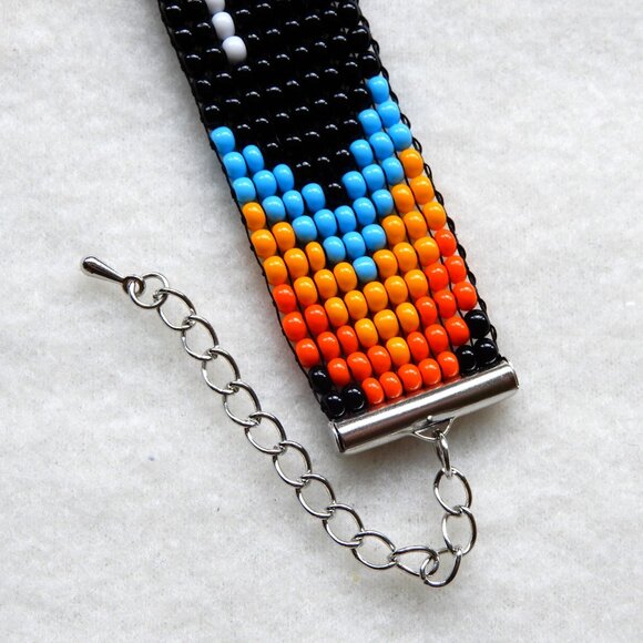 ATL bead bracelet, Atlanta MARTA colors, handmade, adjustable length - Picture 3 of 3